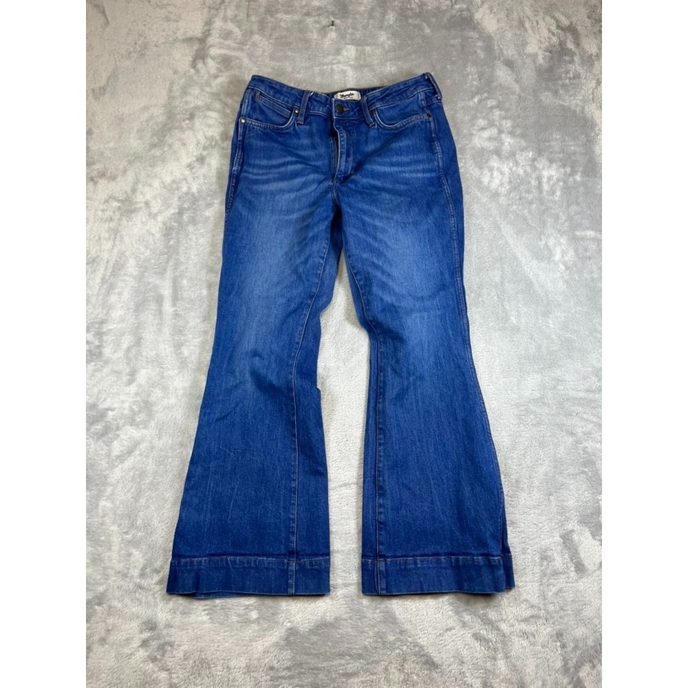 Wrangler Retro Jeans Womens Size 32x30 Bailey High Rise Trouser Flair Dark Wash